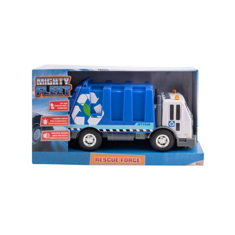 Mighty Fleet Rescue Force 12" Garbage Truck Toy â€“ Realistic Lights & Sounds, Detachable Recycling Bin, Durable Free-Wheeling Design â€“ Ages 3+ - Image 5